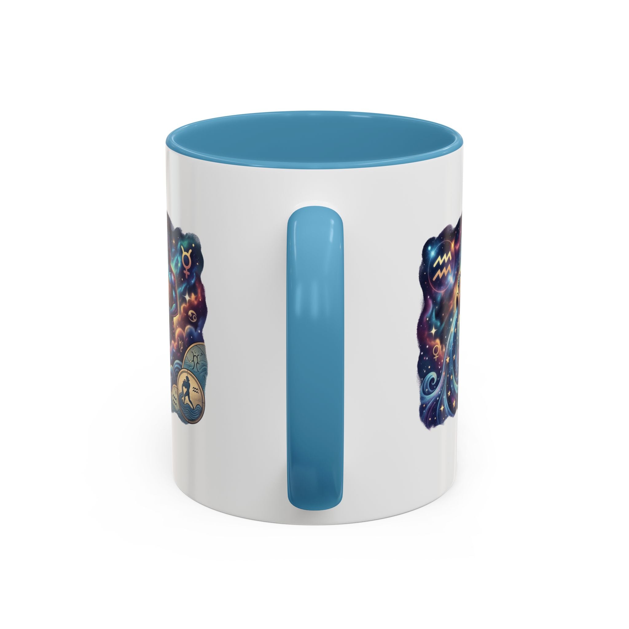 Aquarius Zodiac Coffee Mug — Celestial Water Bearer Accent Mug