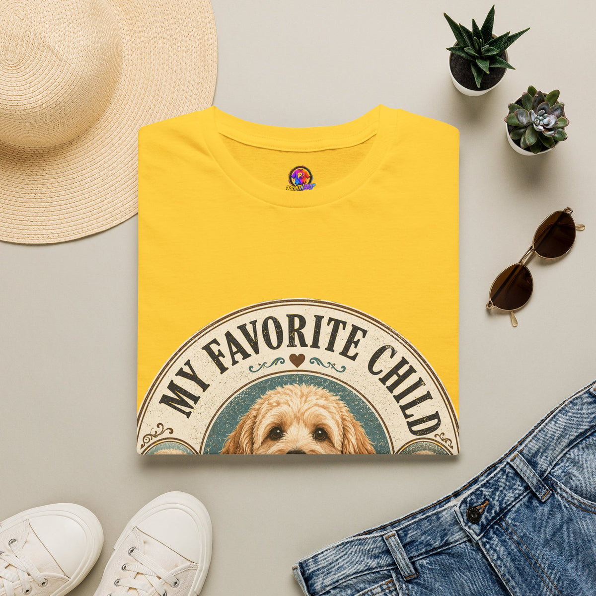 Dog Mom T-Shirt — "My Favorite Child" Cute Goldendoodle Graphic Tee