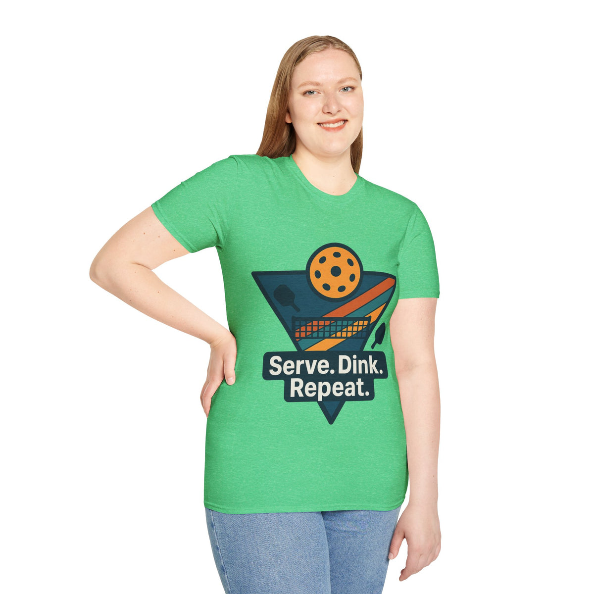 Pickleball T-Shirt — Retro Paddle & Ball Design with “Serve. Dink. Repeat.” Slogan - Trending Now - August 2026