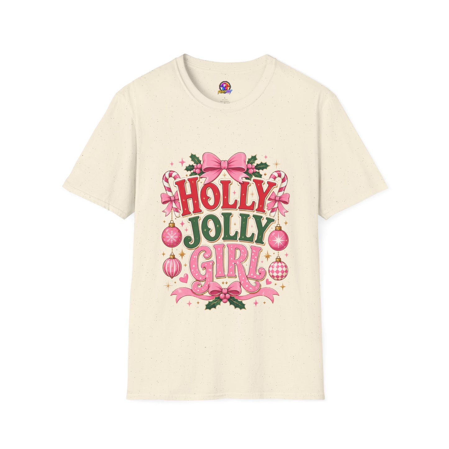 Holly Jolly Girl T-Shirt — Pink Holiday Graphic Tee