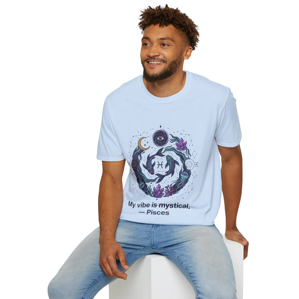 Pisces Mystic Vibes T-Shirt — Astrology Zodiac Tee with 'My vibe is mystical'