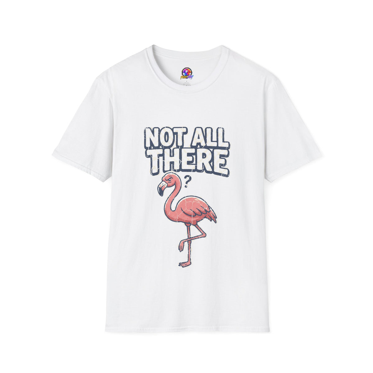 Funny And Witty Not All There Flamingo T-Shirt — Funny Quirky Graphic Tee