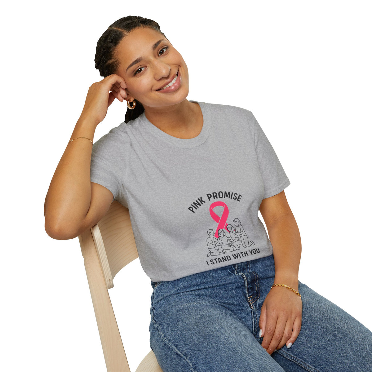 Breast Cancer Support T-Shirt - "Pink Promise I Stand With You" Awareness Tee - Trending Now - October 2026