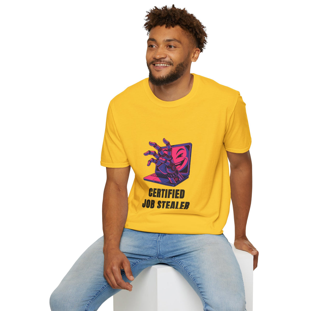 Certified Job Stealer T-Shirt — Retro Cyber Hand Graphic Tee - Trending Now - August 2026