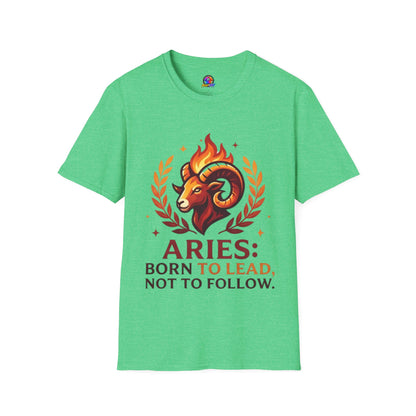 Aries Zodiac T-Shirt — "Born to Lead Not to Follow" Ram Graphic