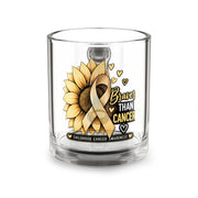 Glass Mug — "Braver Than Cancer" Childhood Cancer Awareness Sunflower 10oz