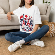 Japan Soccer T-Shirt — Japanese Flag & Cherry Blossom Football Graphic