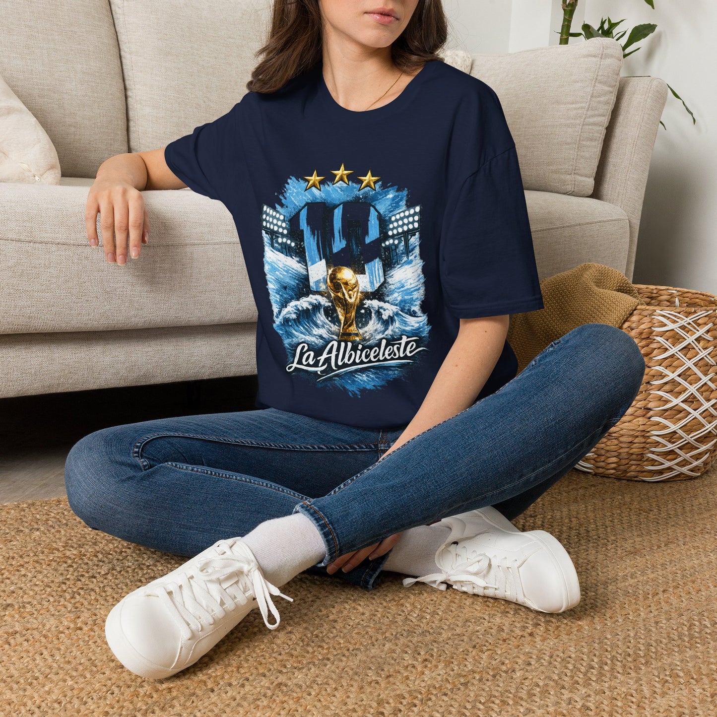 Argentina Soccer Jersey Graphic Tee — "La Albiceleste" 10 World Cup Tribute