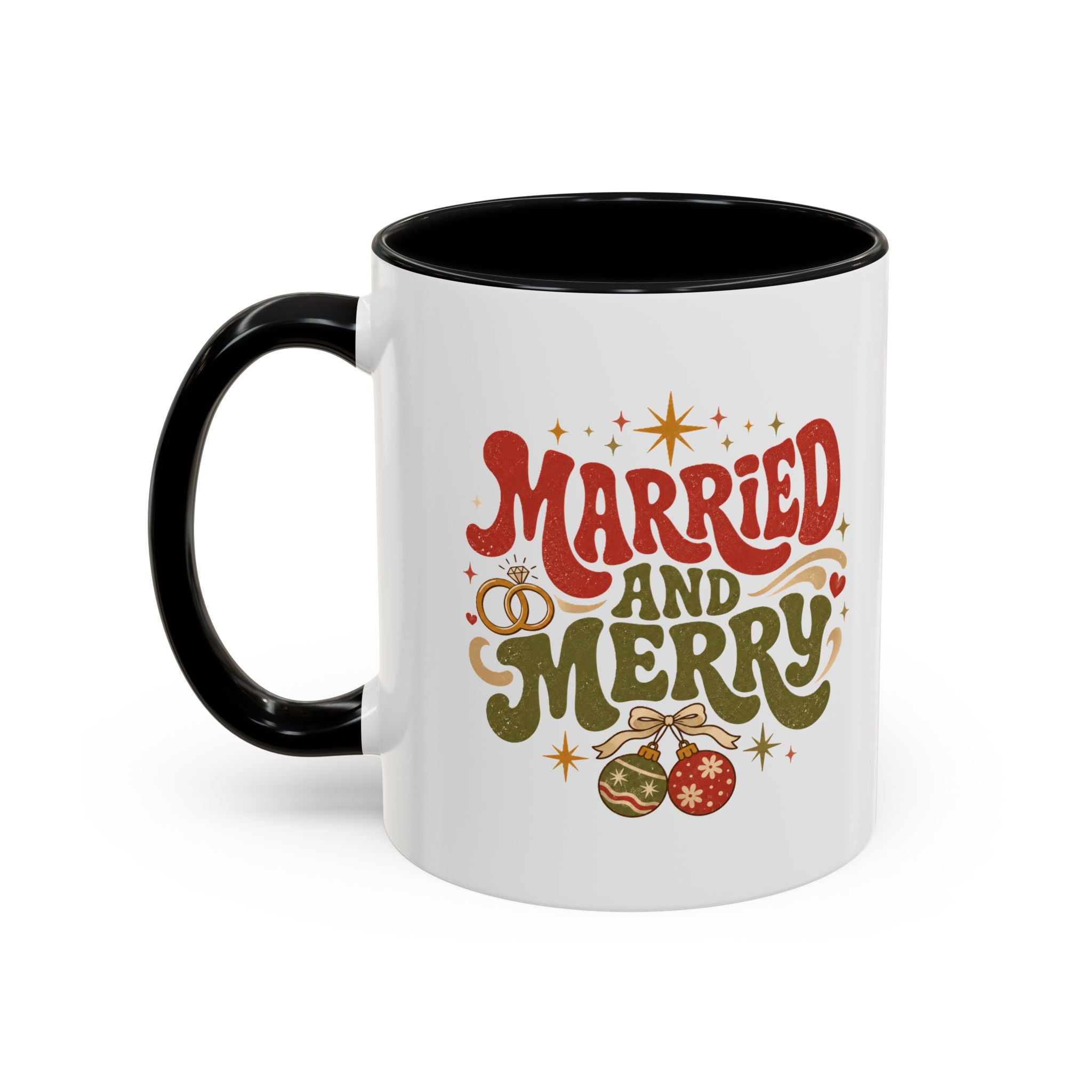 Christmas Married and Merry Christmas Coffee Mug — Holiday Accent Mug