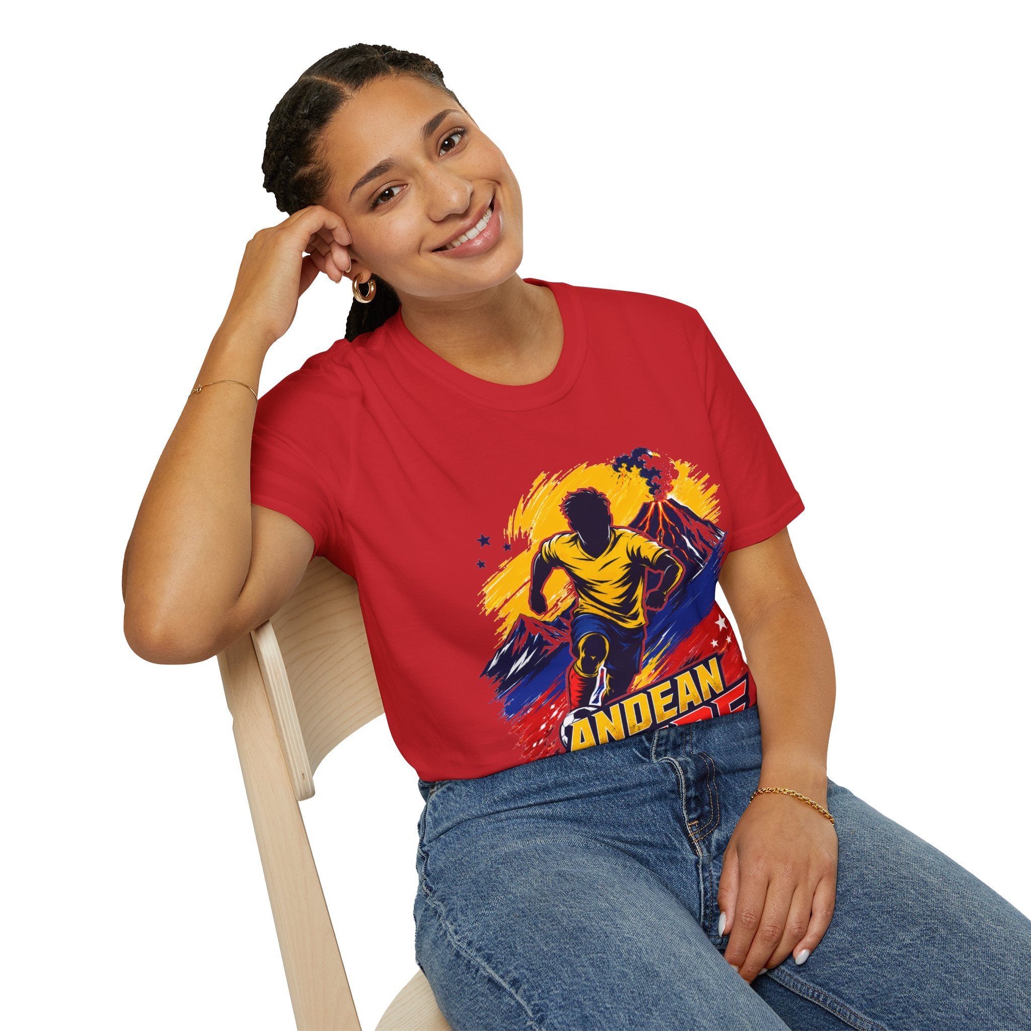 Ecuador Andean Fire Running T‑Shirt — Volcano Trail Runner Graphic Tee