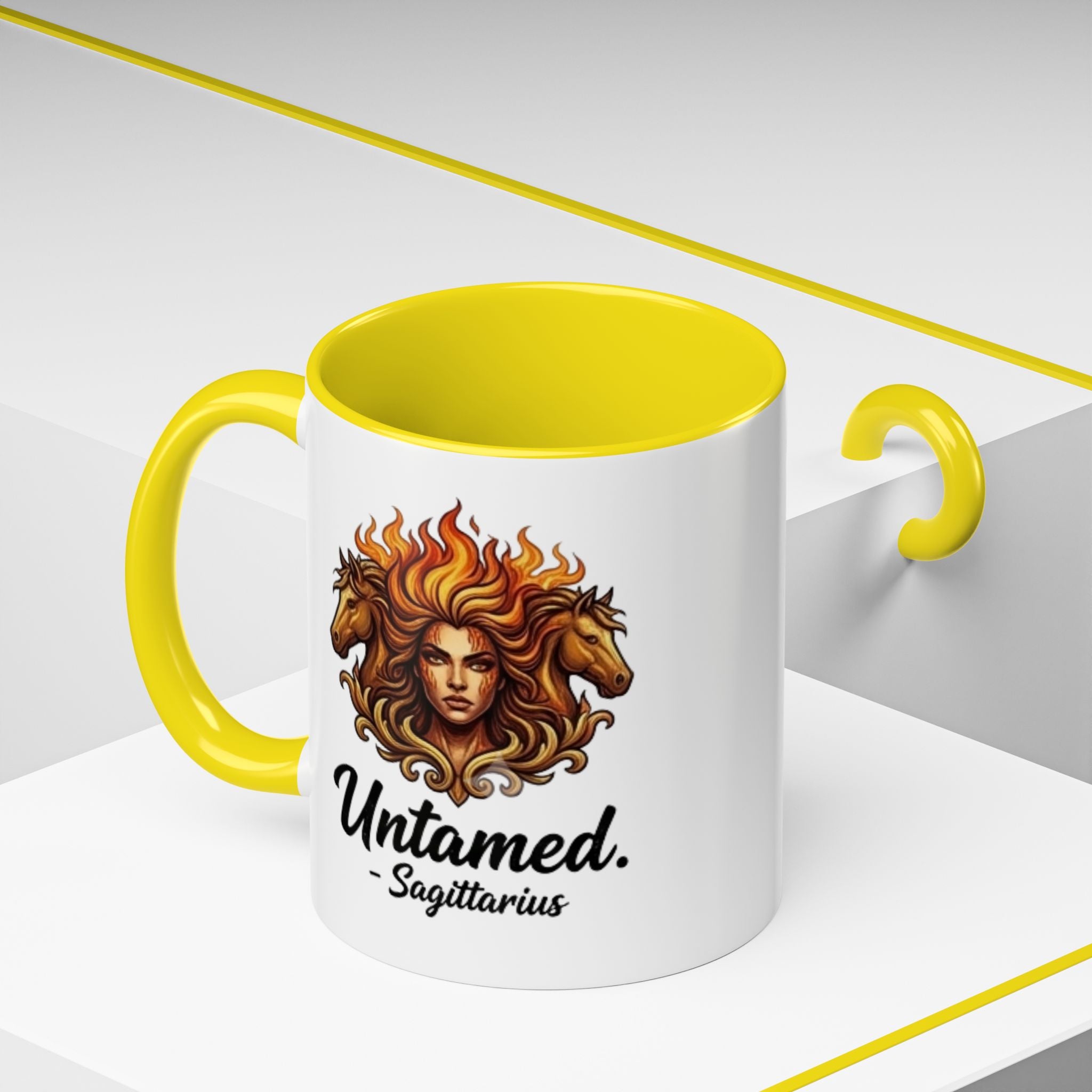 Untamed Sagittarius Coffee Mug — Zodiac Archer Accent Mug (11 oz)
