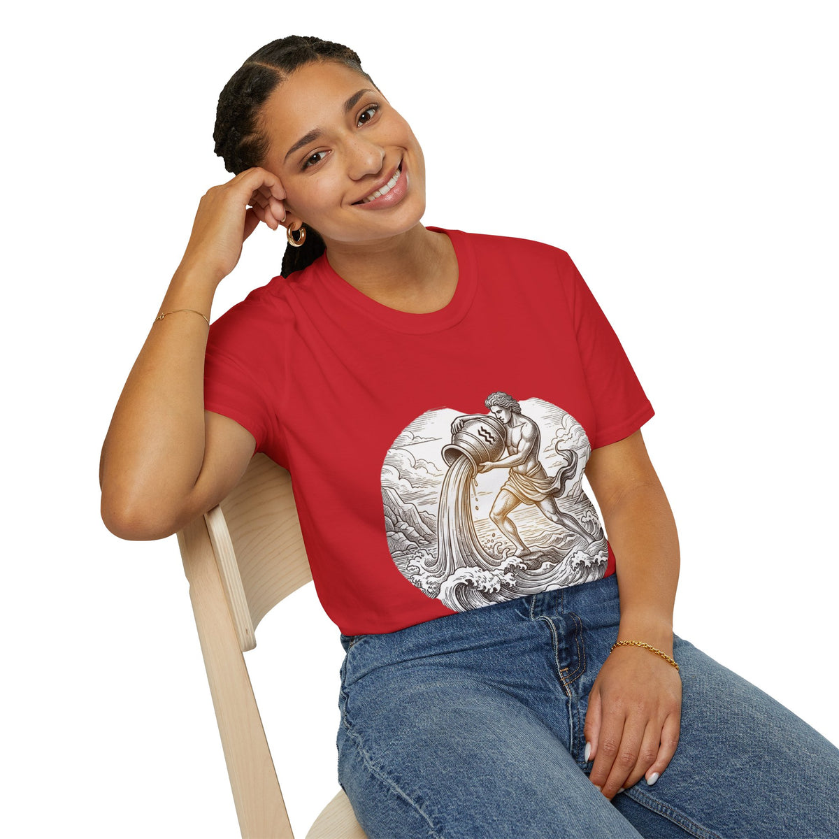 Aquarius Zodiac T-Shirt — Vintage Water Bearer Astrology Tee