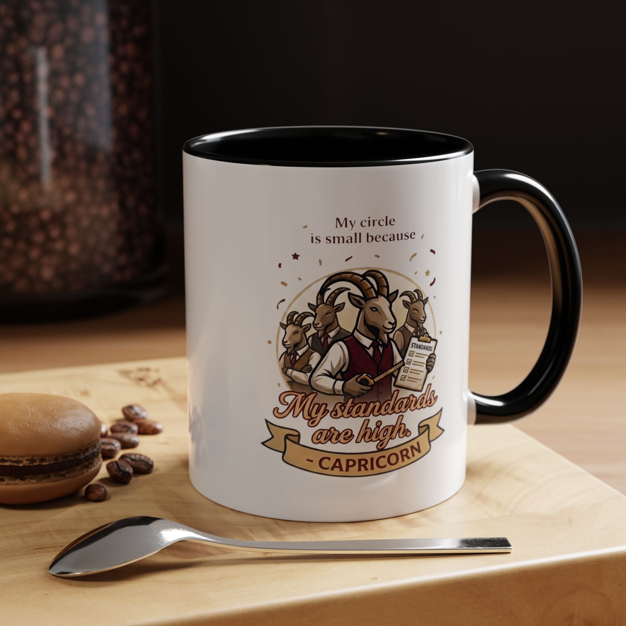 Capricorn Coffee Mug — "My Standards Are High" Zodiac Accent Mug (11/15oz)