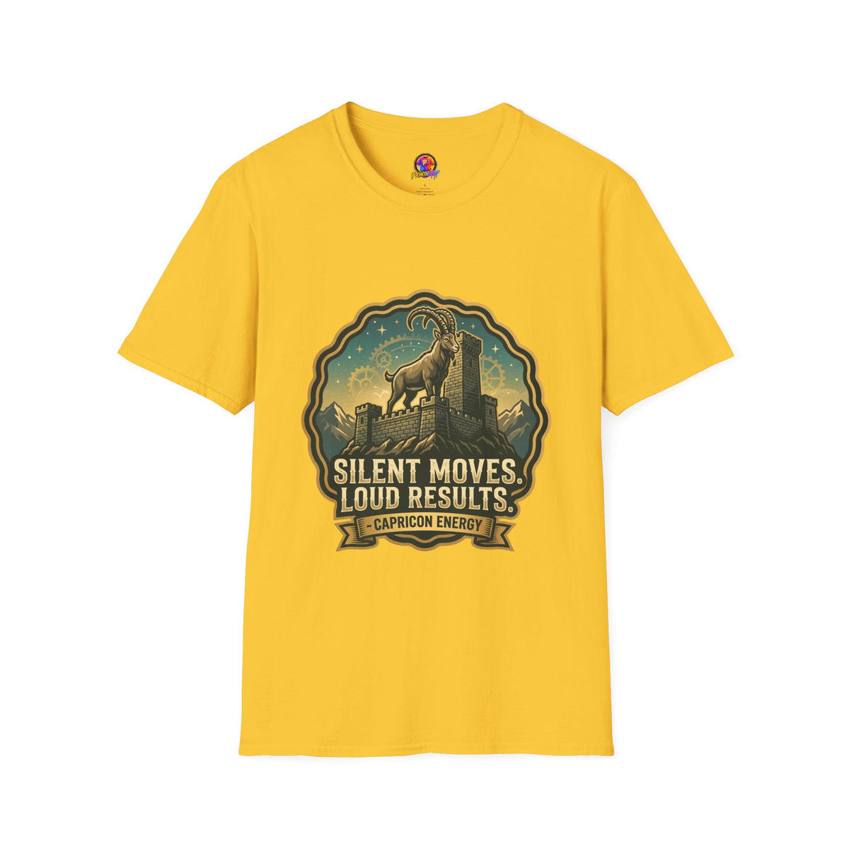 Silent Moves, Loud Results Goat Graphic Tee — Motivational Mountain Goat Shirt