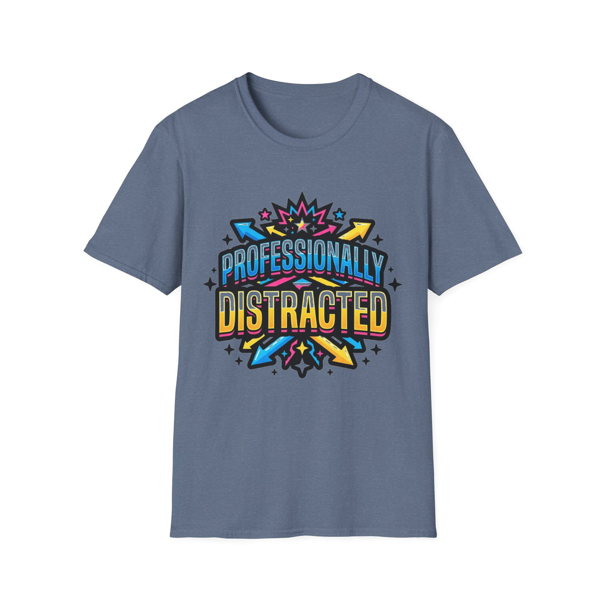 Black T-Shirt with Colorful Carnival 'Unvaccinated' Graphic – Statement Tee for Festivals & Activism - Trending Now - August 2026