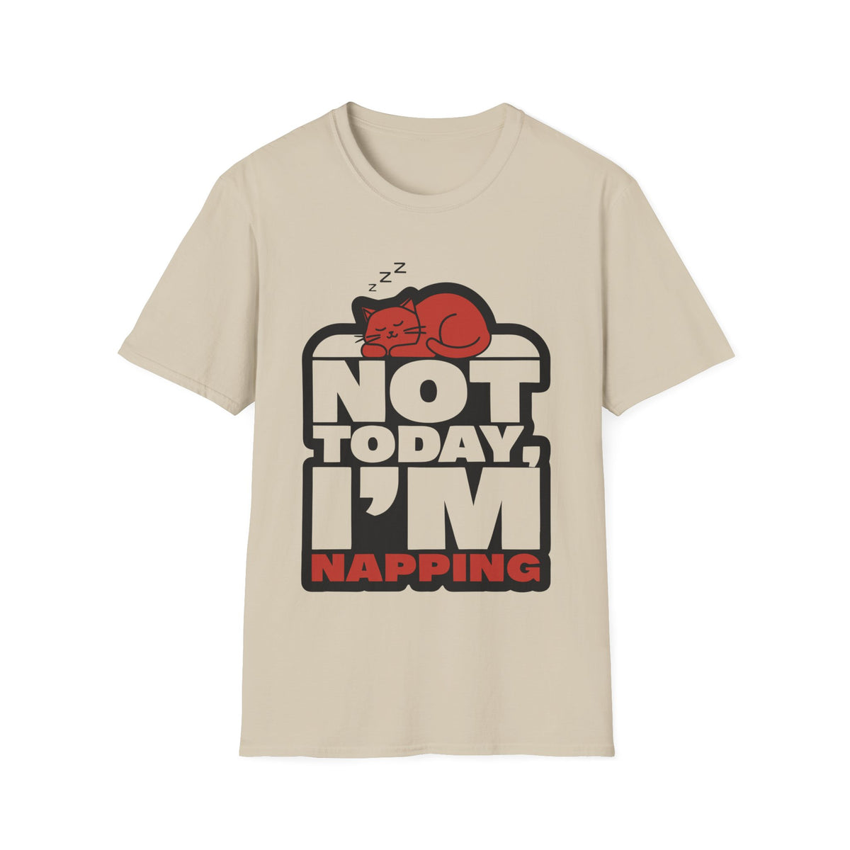 Not Today I'm Napping Orange Cat Tee - Funny Lazy Kitten Bubble Graphic T-Shirt - Trending Now - September 2026