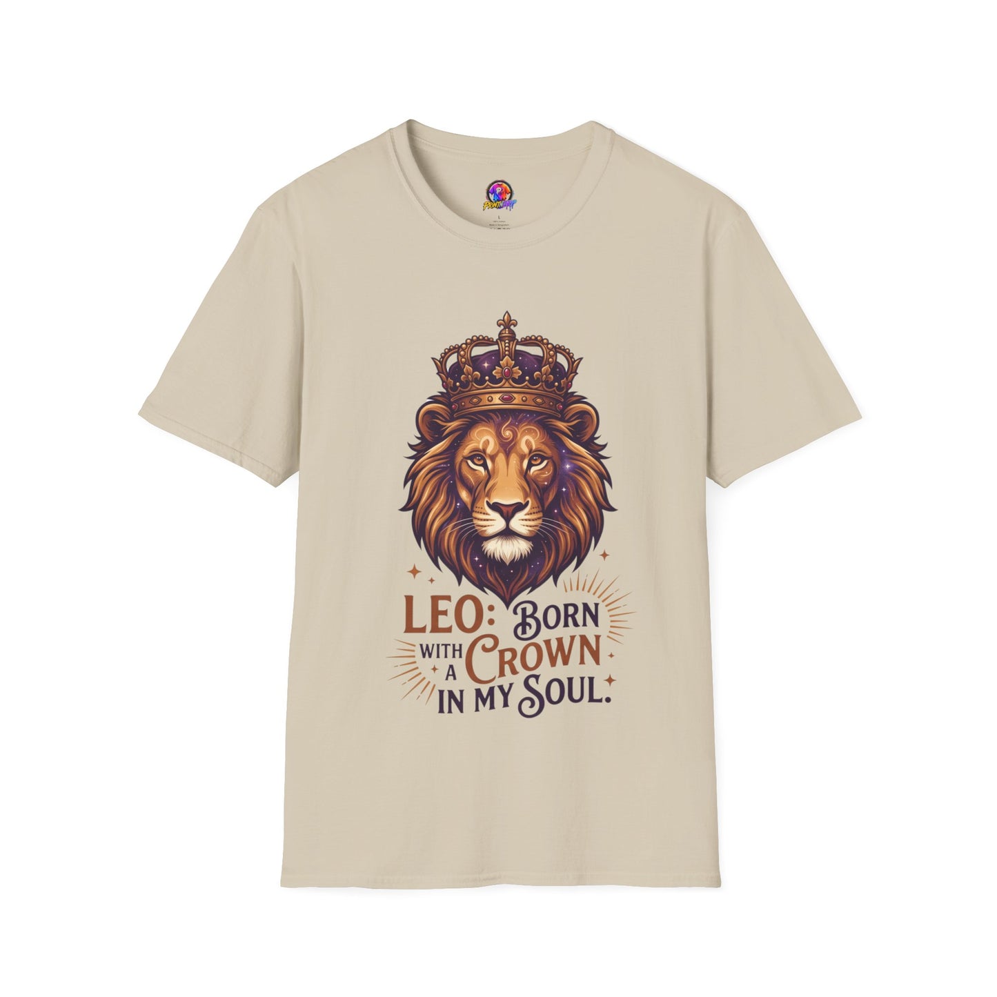 Leo Lion T-Shirt — "Born with a Crown in My Soul" Zodiac Graphic Tee