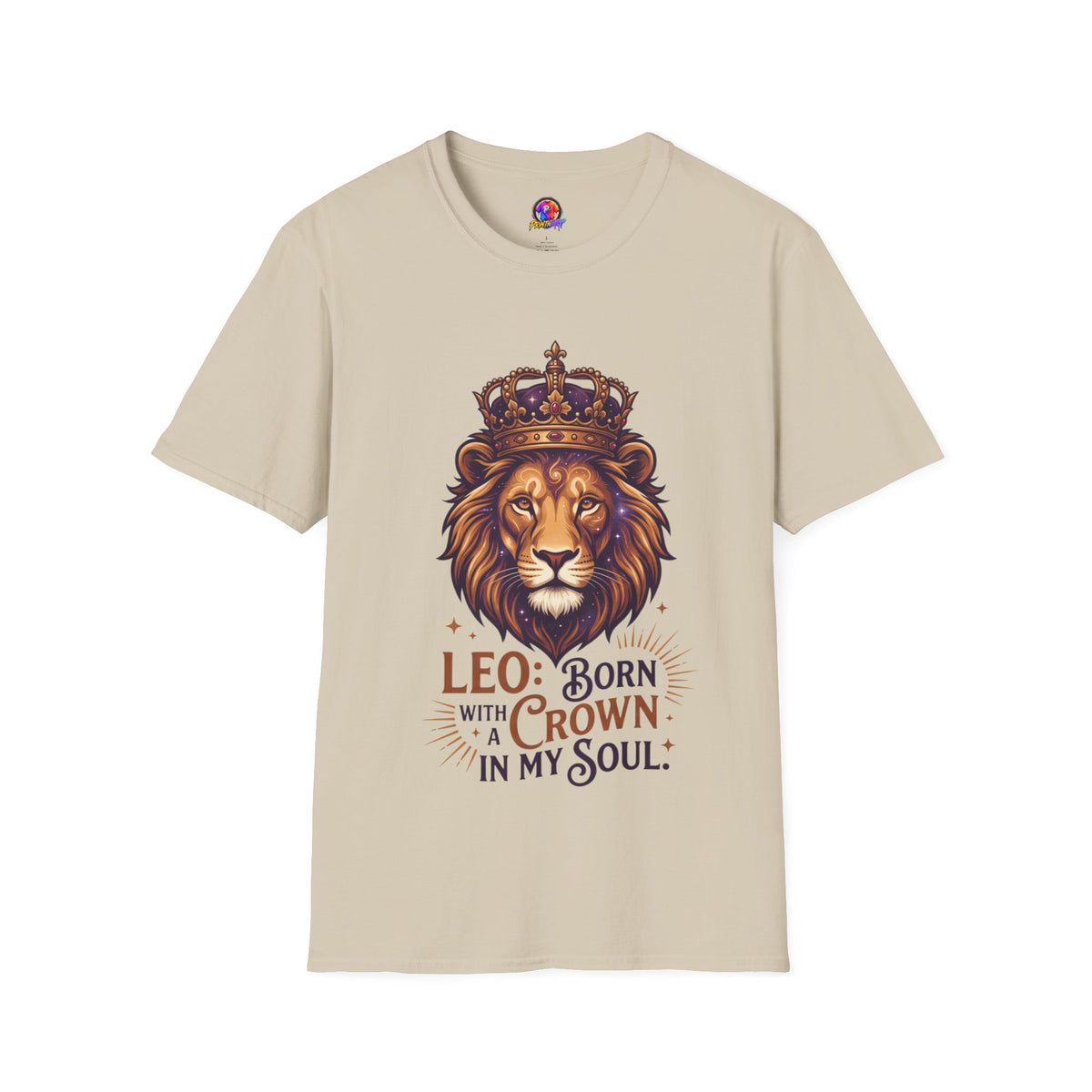 Leo Zodiac Lion T-Shirt — "Born with a Crown in My Soul" Zodiac Graphic Tee