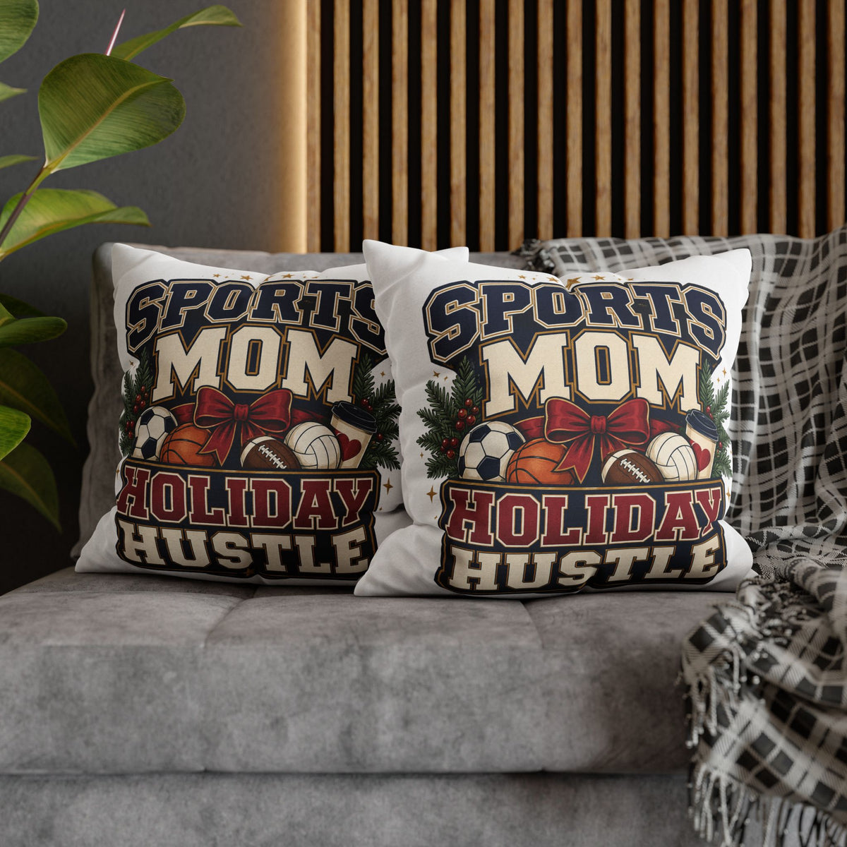 Sports Mom Holiday Hustle Pillowcase Modern Day Christmas