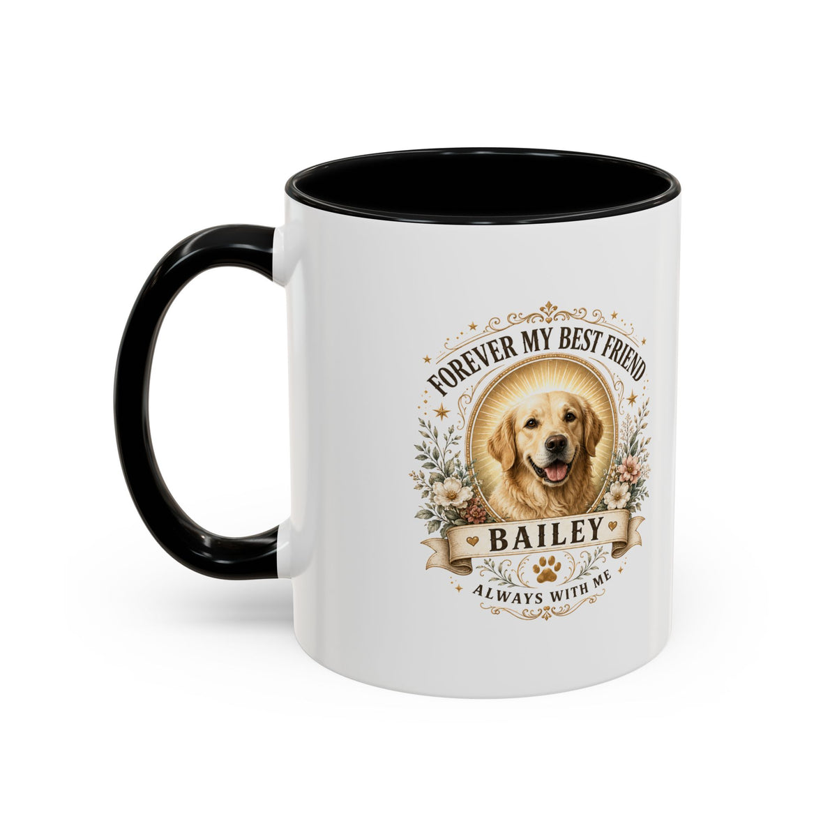 Milo Bailey Dog Dad Mom Personalized Dog Photo Coffee Mug — "Forever My Best Friend" Memorial Mug