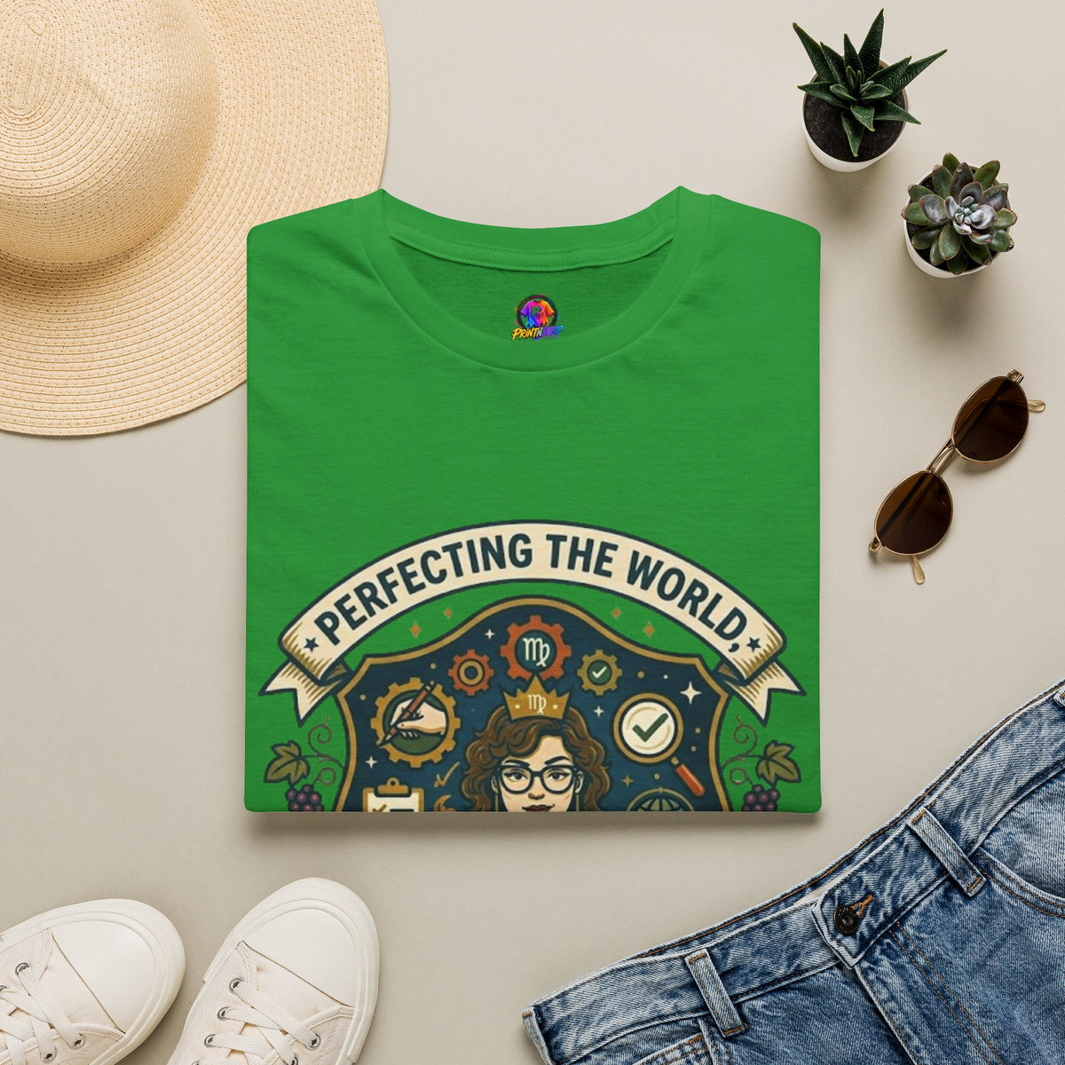 Virgo T‑Shirt — "Perfecting the World One Correction at a Time" Zodiac Tee
