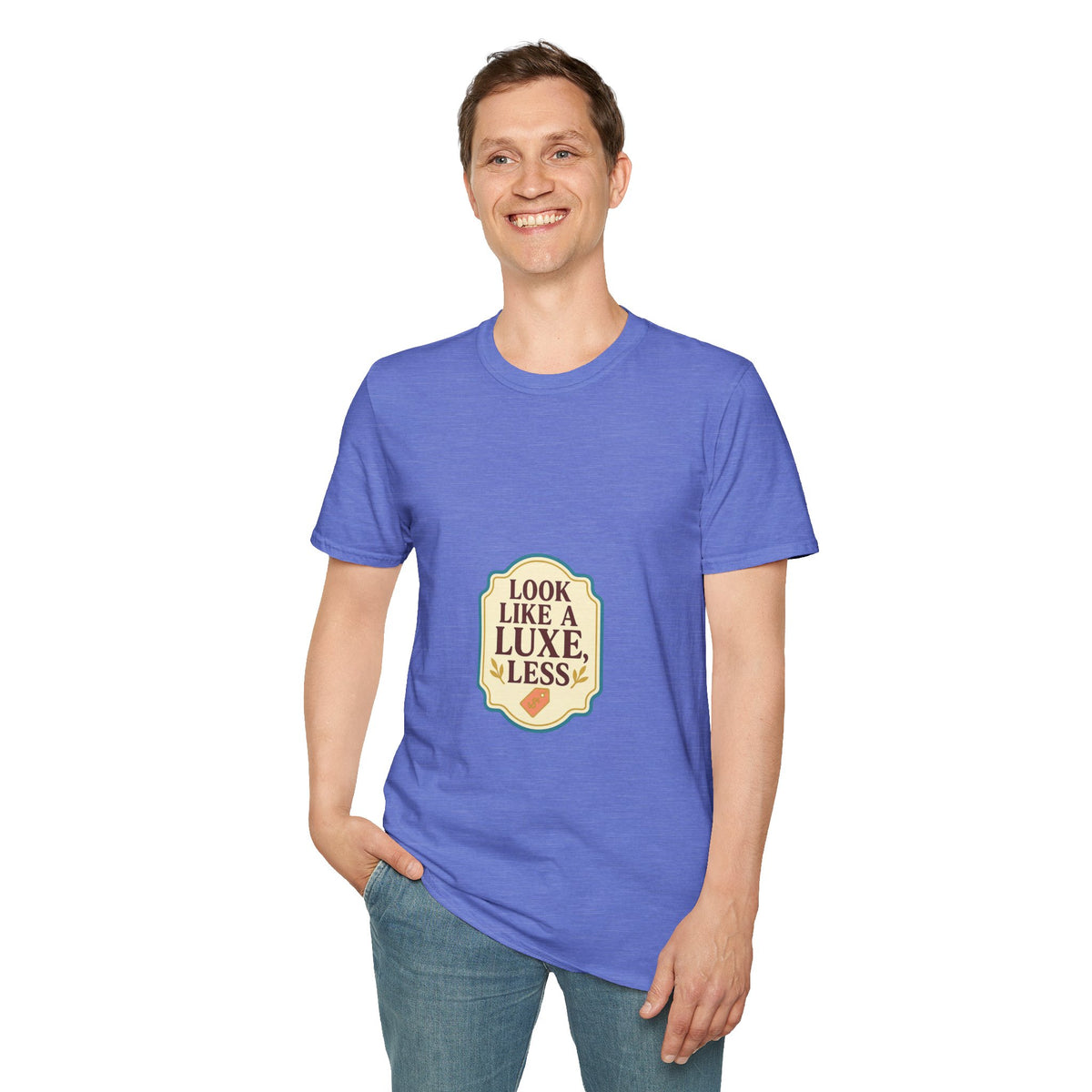 T-Shirt — "Look Like a Luxe Less" Retro Badge Graphic Tee - Trending Now - October 2026