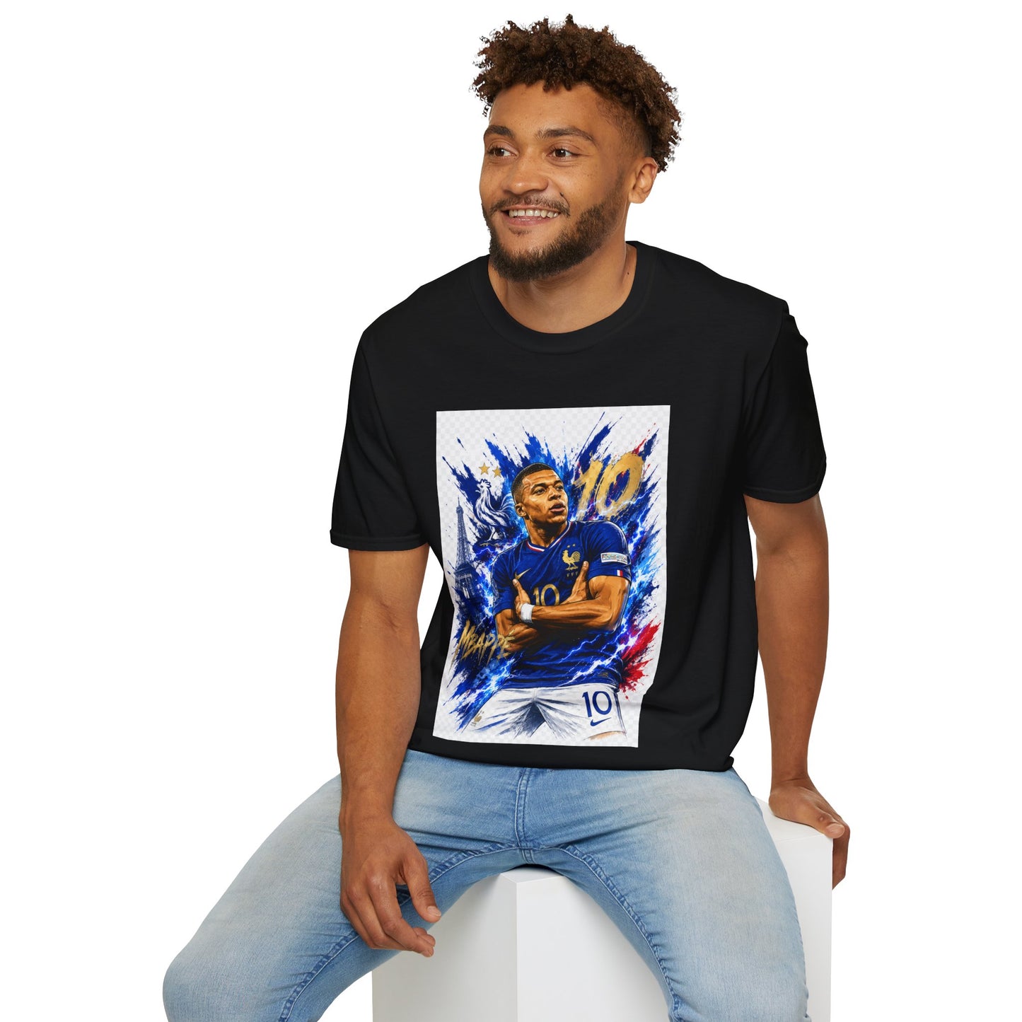 France Mbappé Soccer T-Shirt — #10 Blue Action Portrait Tee