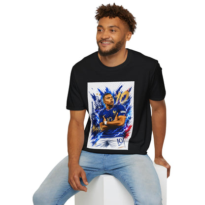 France Mbappé Soccer T-Shirt — #10 Blue Action Portrait Tee