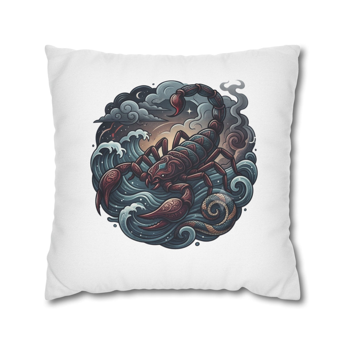 Scorpion Wave Decorative Pillowcase — Zodiac Scorpio Throw Pillow Cover