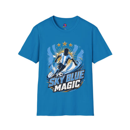 Argentina Sky Blue Magic Soccer T-Shirt — Argentinian Football Player Graphic Tee