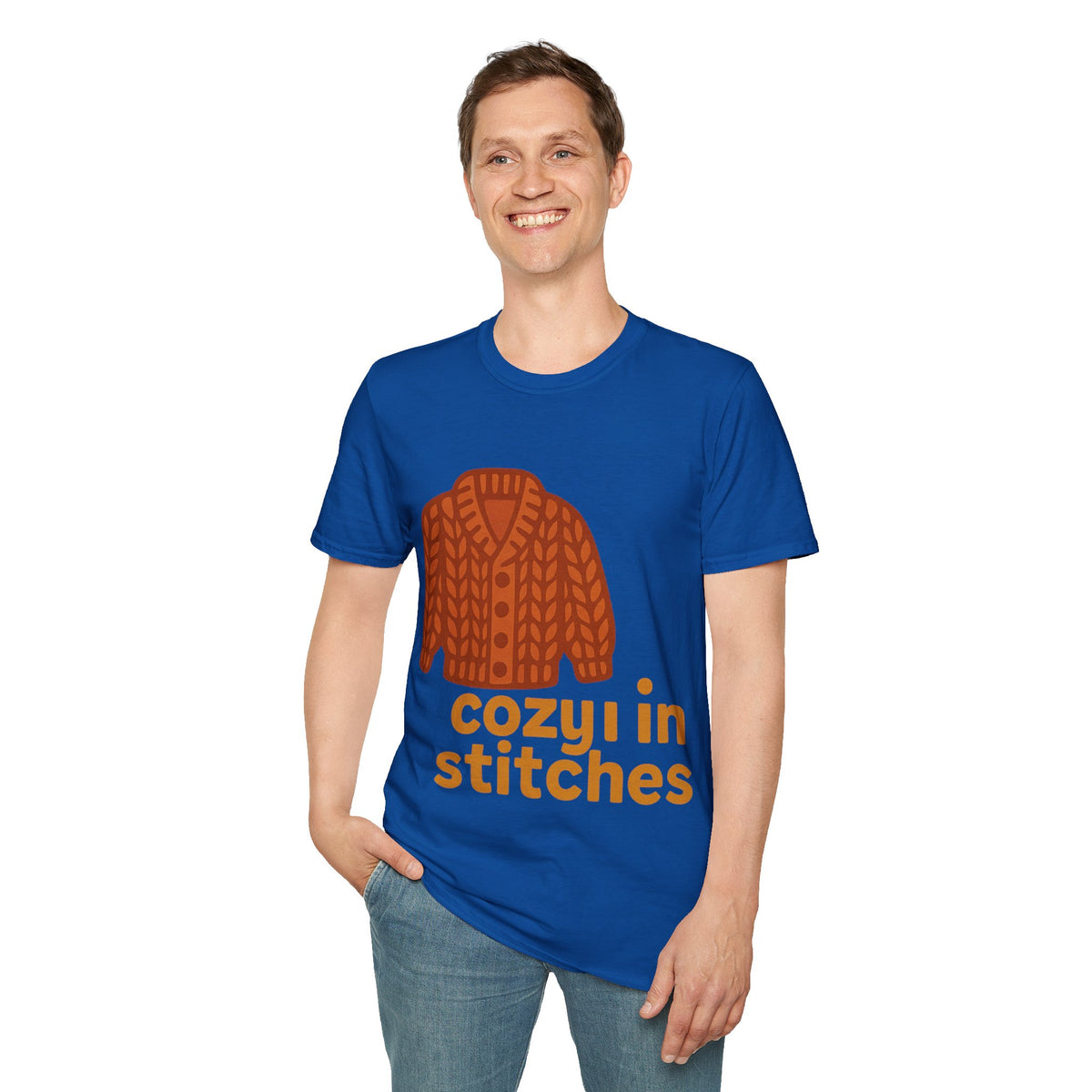 "Cozy In Stitches" Autumn Sweater Tee | Cute Knitting Crochet T-Shirt - Trending Now - September 2026