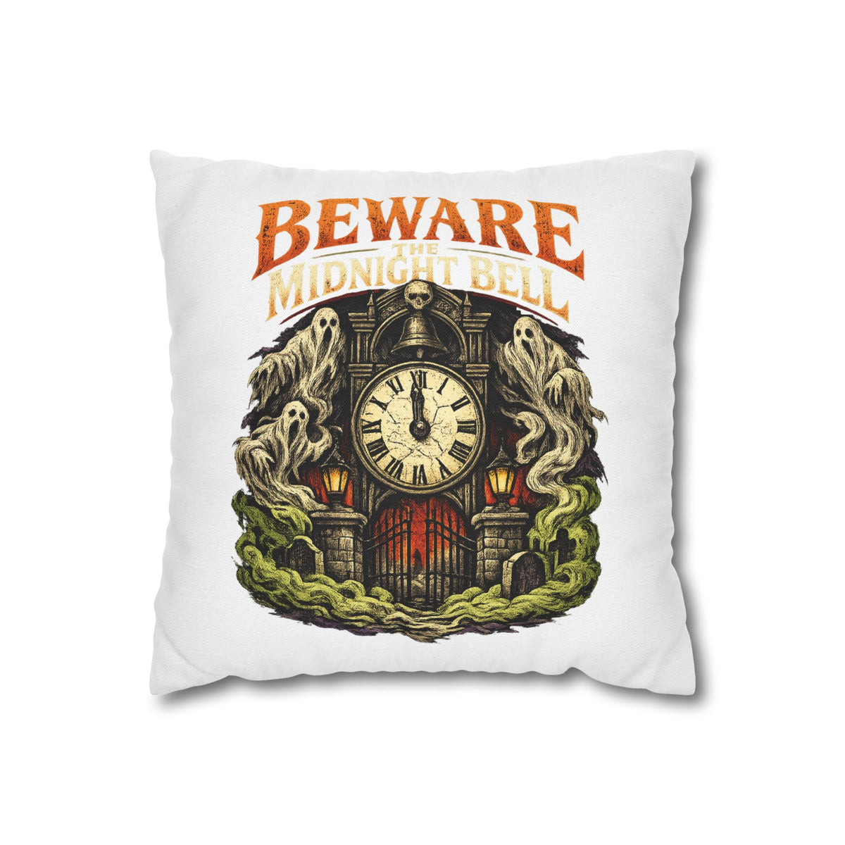 Halloween Beware Midnight Bell Decorative Pillowcase