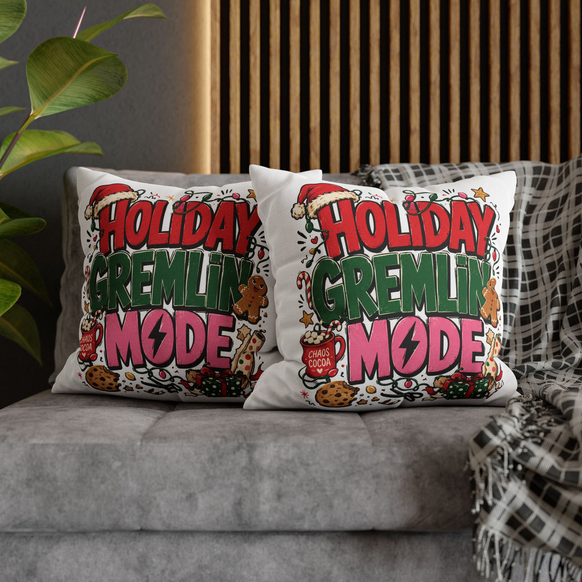 Holiday Gremlin Mode Pillowcase Modern Day Christmas