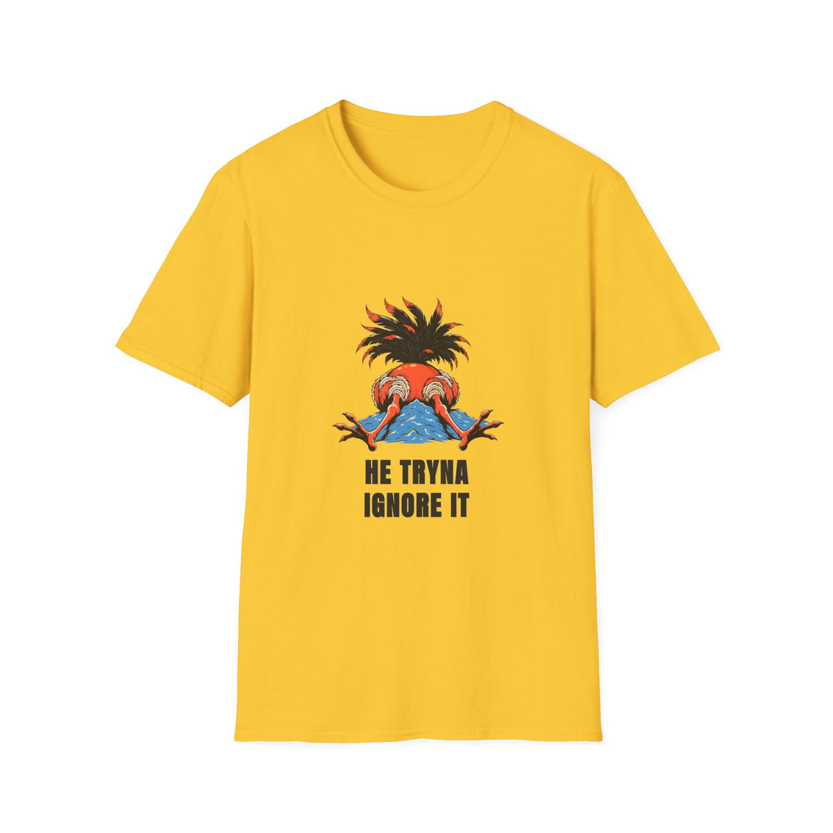 Graphic T-Shirt — 'He Tryna Ignore It' Funny Crab Illustration Tee - Trending Now - August 2026