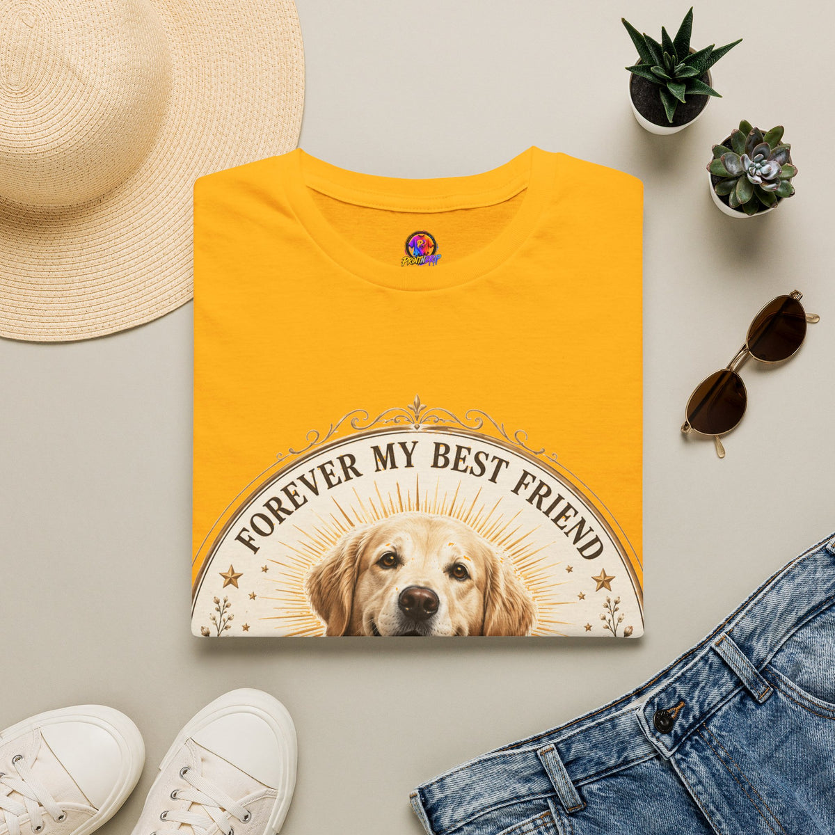 Dog Lover T-Shirt — “Forever My Best Friend” Personalized Golden Retriever Tee