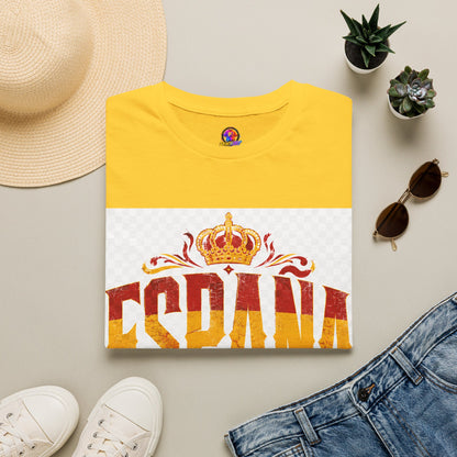 Spain Crown Graphic T-Shirt — Spanish Flag Vintage Crest Tee