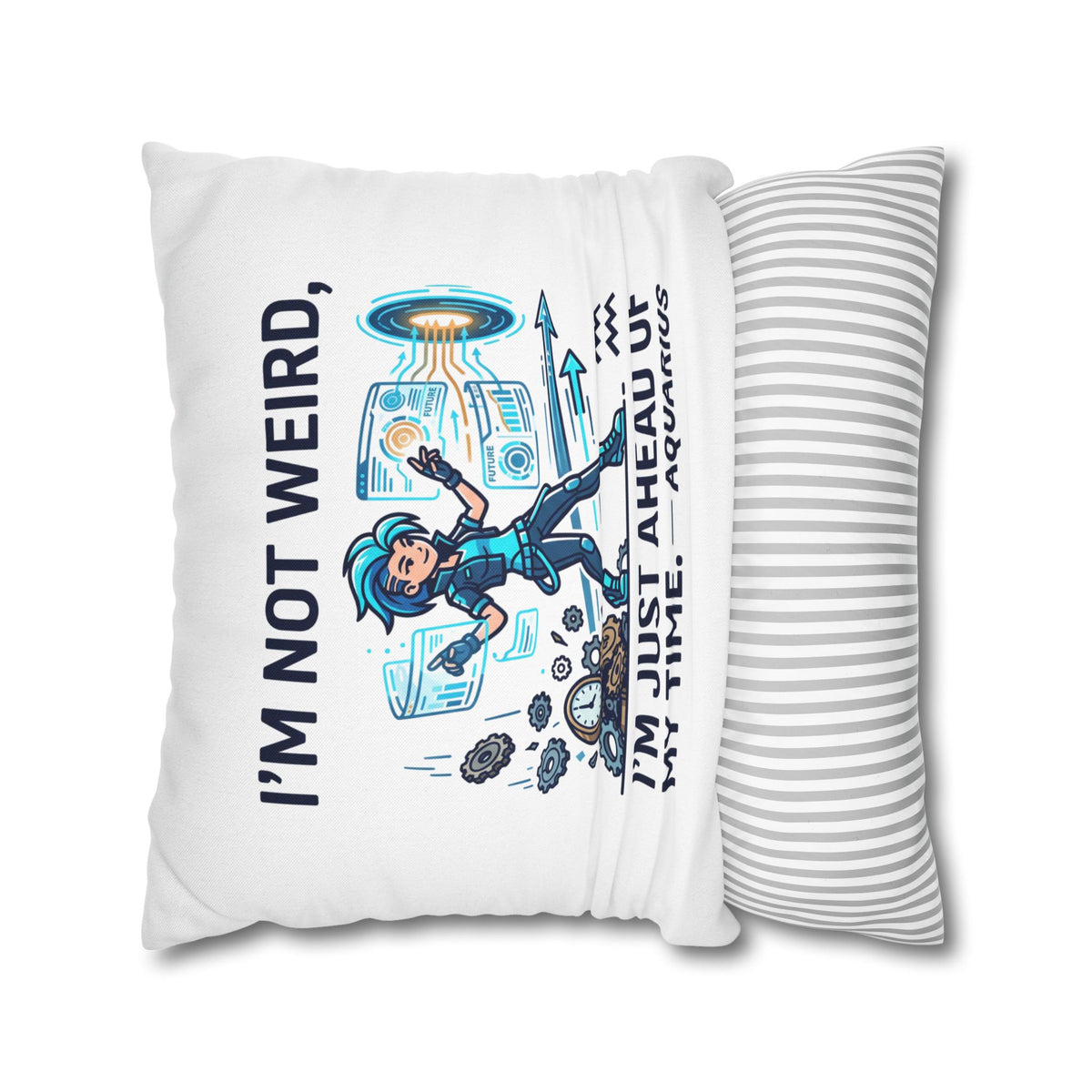 Aquarius Zodiac Spun Polyester Square Pillowcase