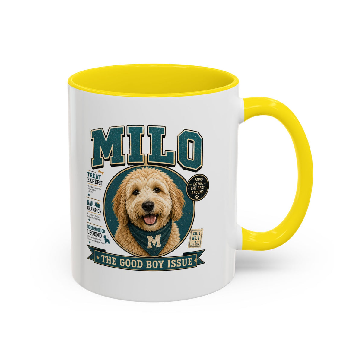 Milo Bailey Dog Dad Mom Milo Dog Coffee Mug — 'The Good Boy Issue' Accent