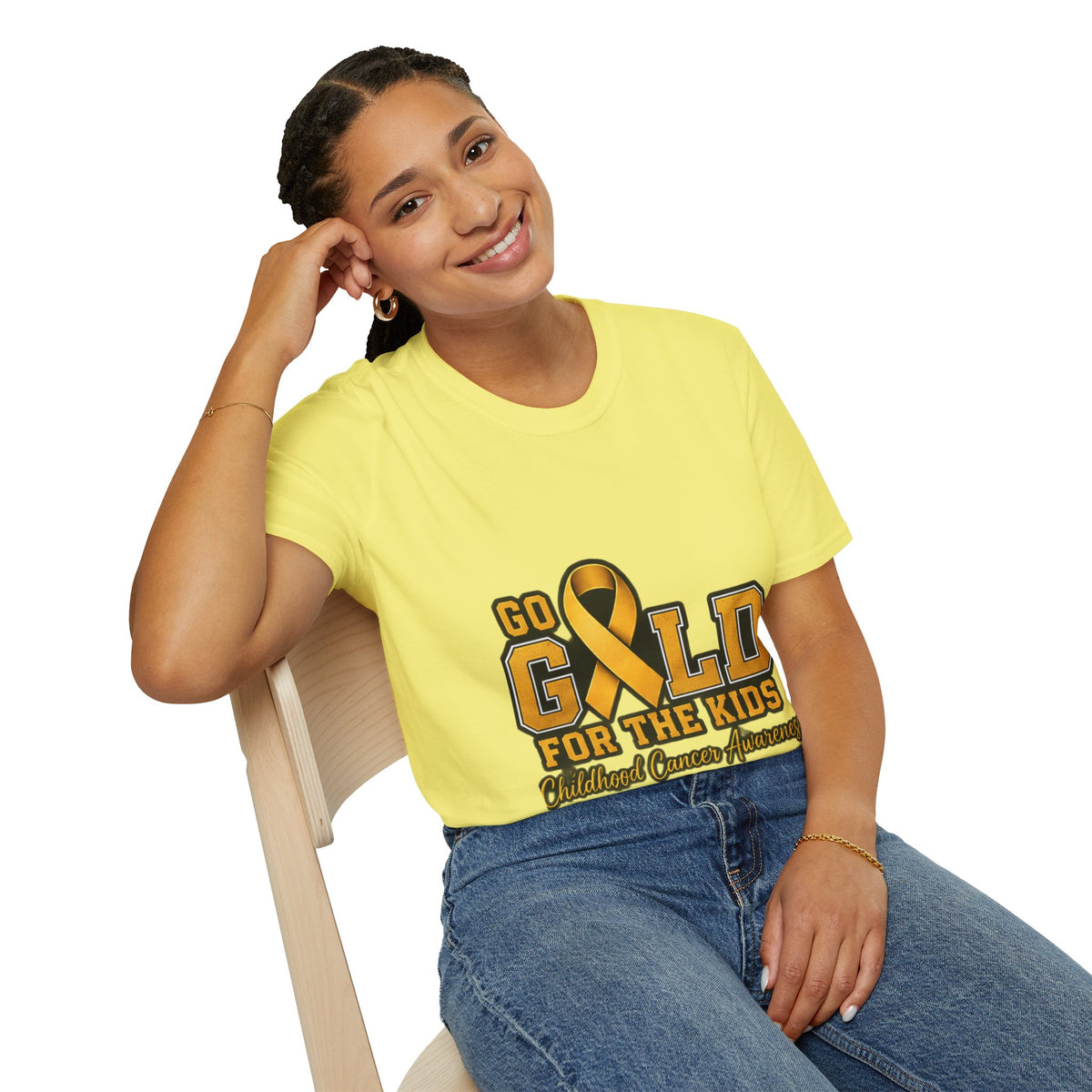 Go Gold For The Kids T-Shirt — Childhood Cancer Awareness Ribbon Tee