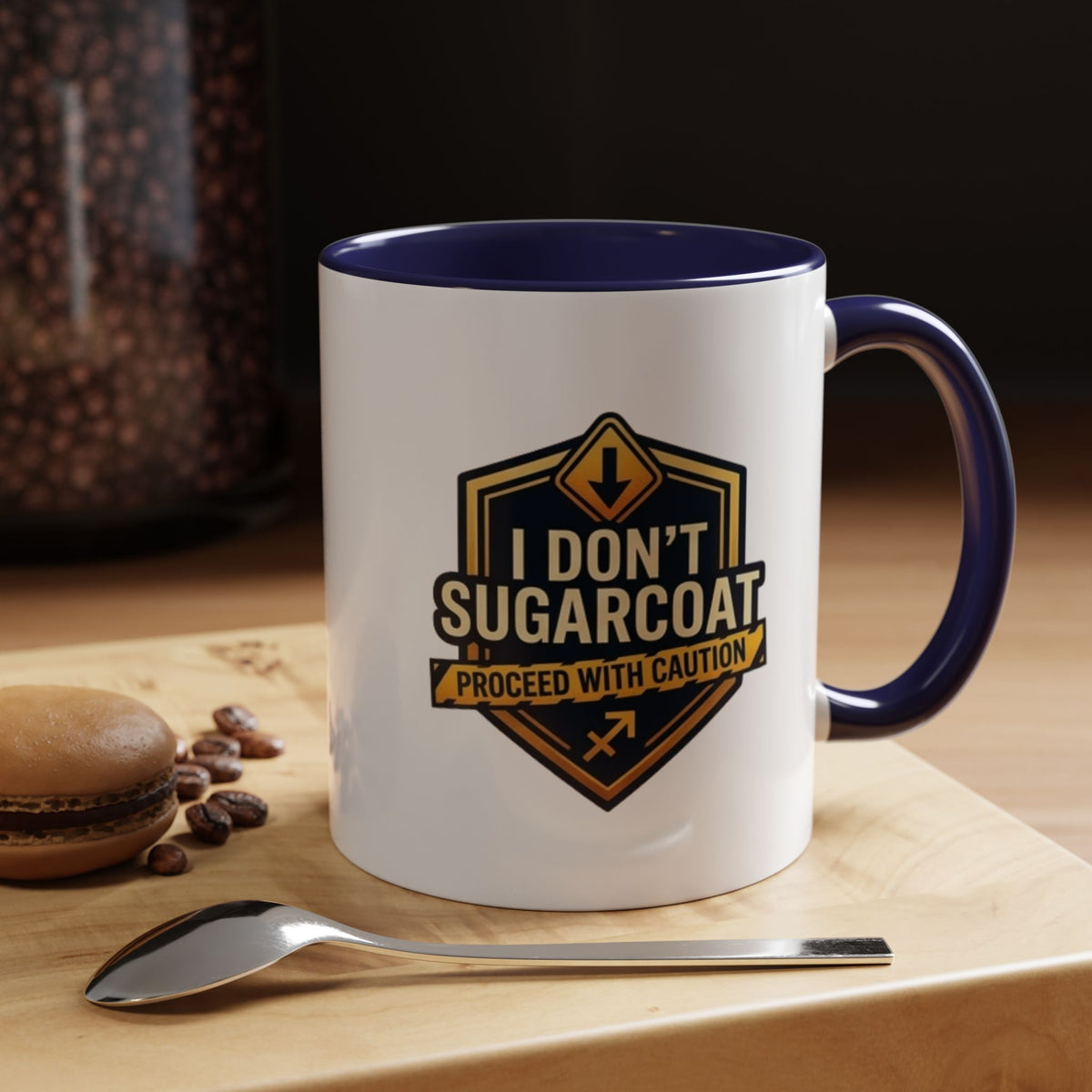 Sagittarius I Don't Sugarcoat Coffee Mug — Bold 'Proceed With Caution' Accent Mug