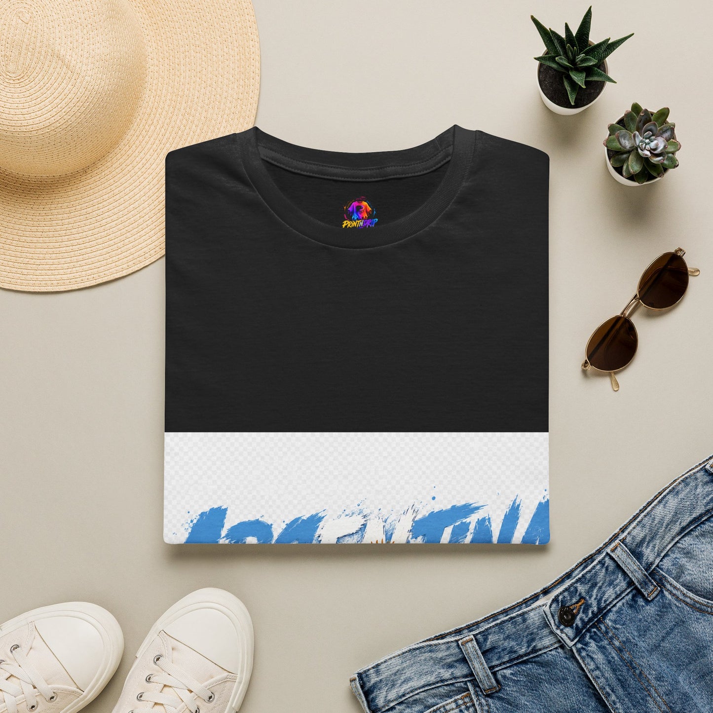 Argentina Graphic T-Shirt — Argentina Typography Tee with Sun & Flag Colors