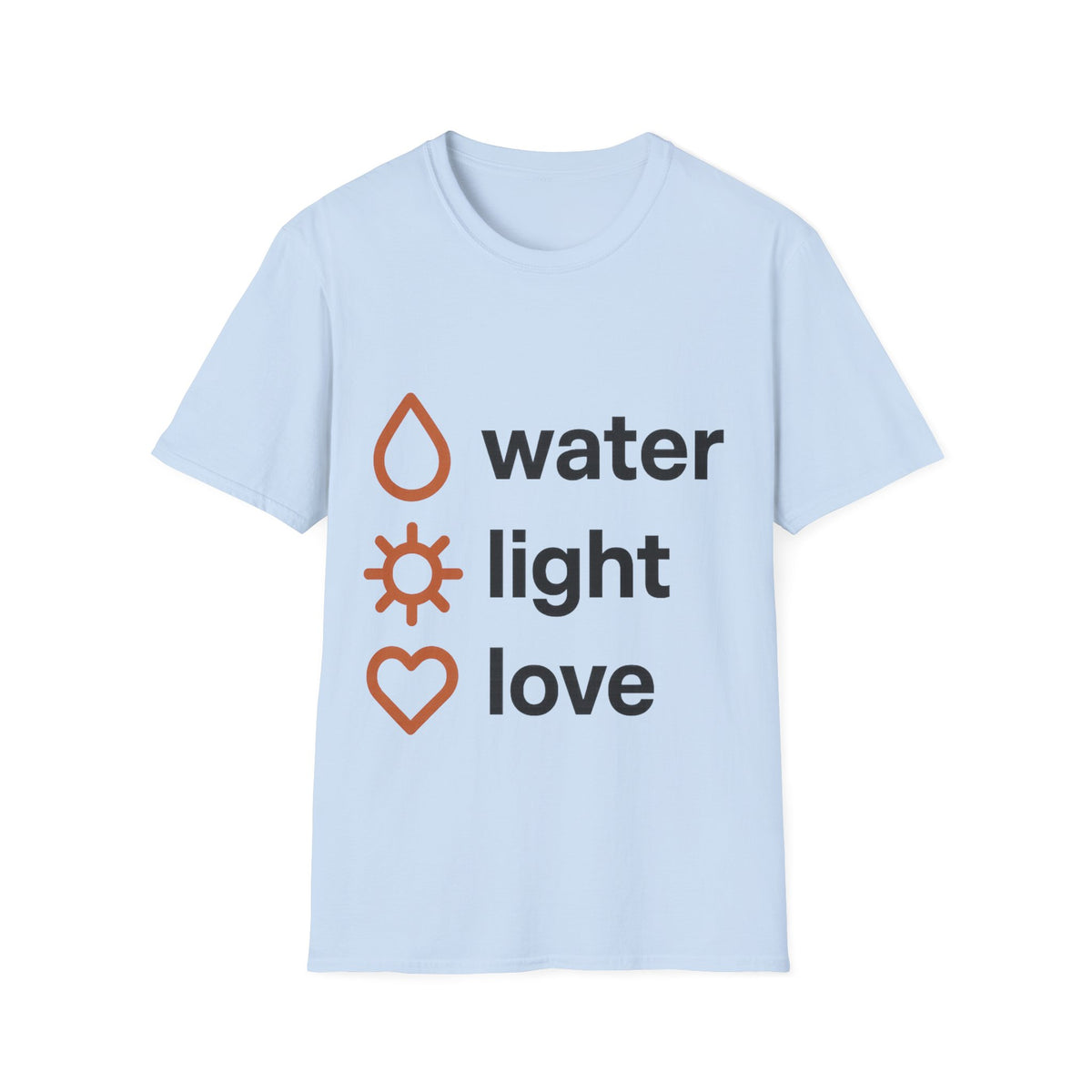Minimalist Water Light Love Self Care Graphic Tee - Trending Now - September 2026
