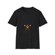 "One Fire, Many Stories" Campfire Graphic Tee - Cozy Outdoor Camping Marshmallow White T-Shirt - Trending Now - September 2026
