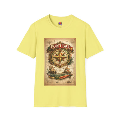 Portugal Compass T‑Shirt — Vintage Nautical Travel Tee