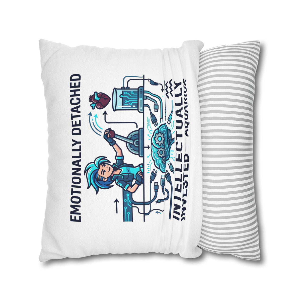 Aquarius Zodiac Spun Polyester Square Pillowcase