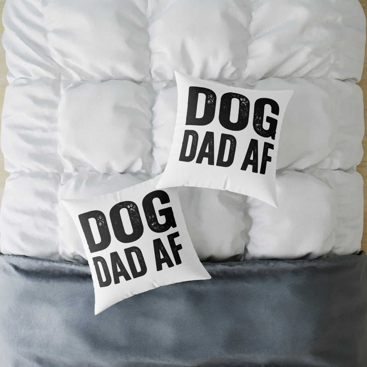 Funny Dog Dad AF Pillow — Funny Square Decorative Pillow for Dog Lovers