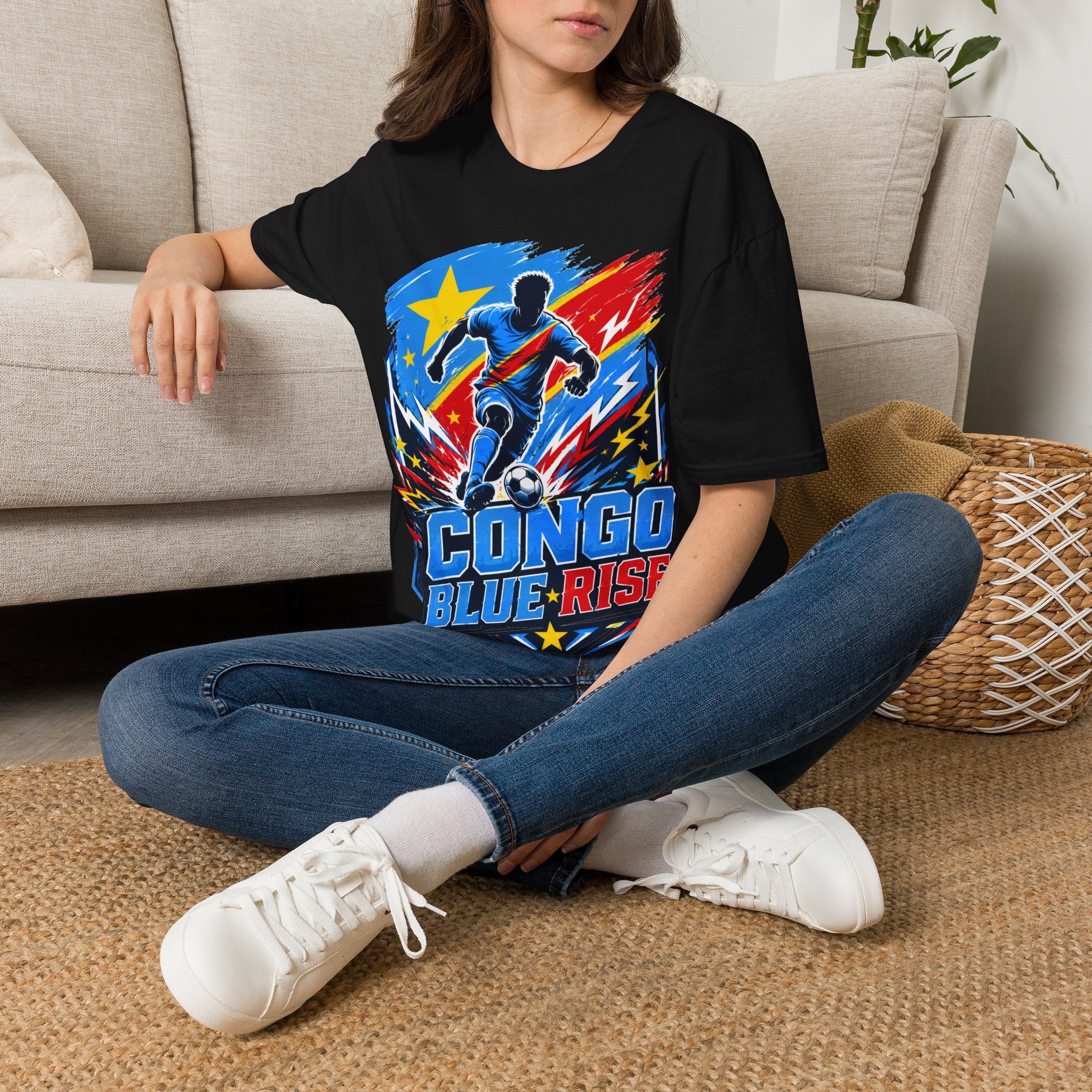 Congo Soccer T-Shirt — Congo Blue Rise Football Fan Tee