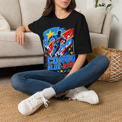 Congo Soccer T-Shirt — Congo Blue Rise Football Fan Tee