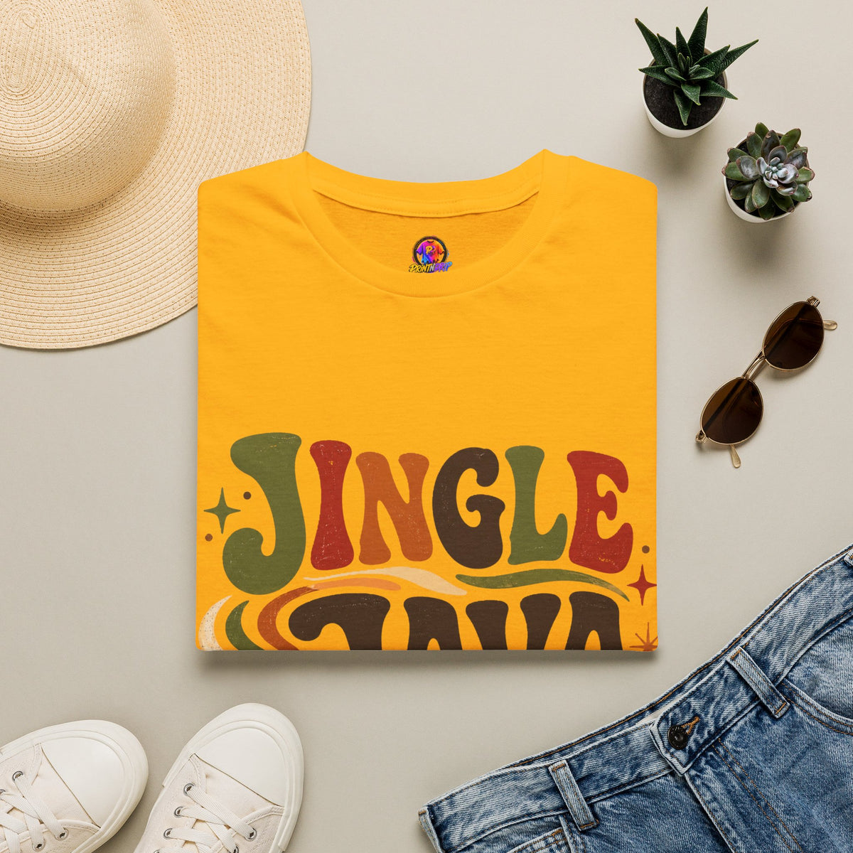 Retro "Jingle Java Vibes" T-Shirt