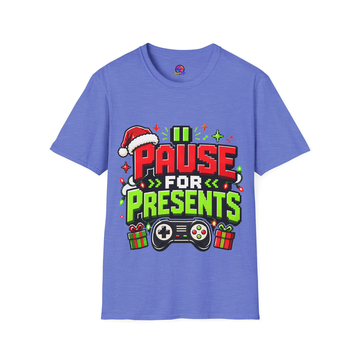 T-Shirt — "Pause for Presents" Christmas Gamer Tee